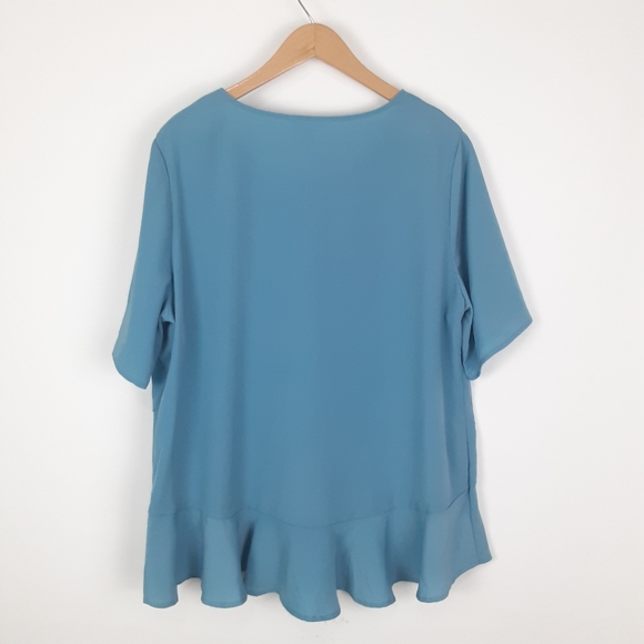 Plus Size Blue Boutique Ruffle Peplum Top - Picture 9 of 9